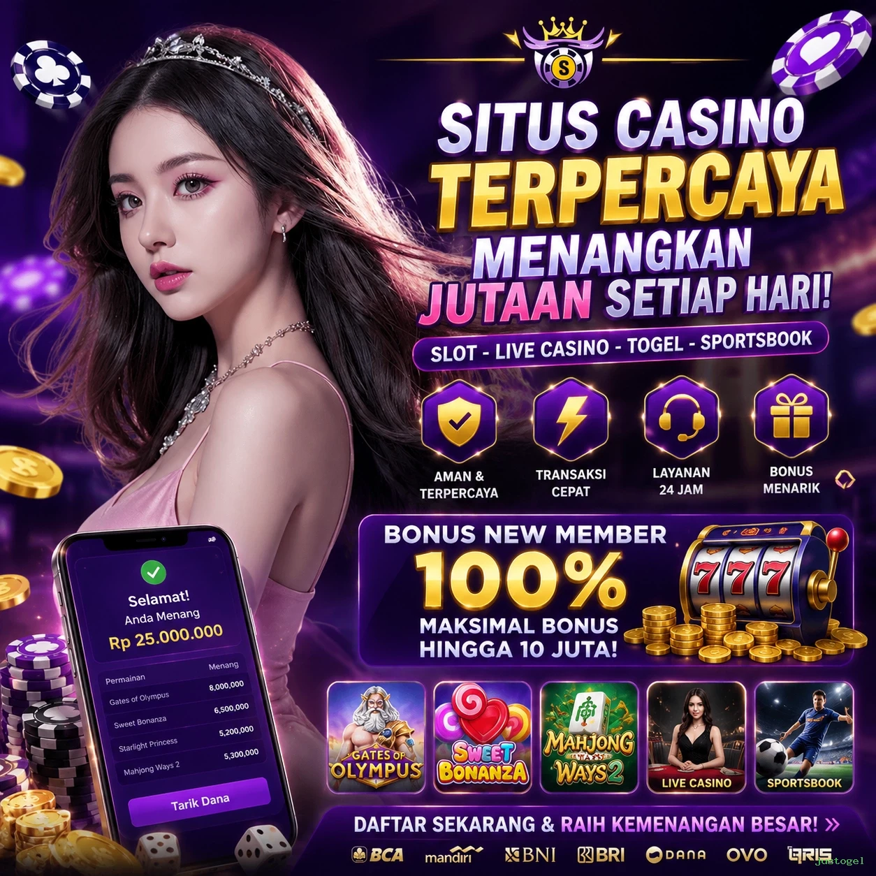 Ikon aplikasi justogel resmi
